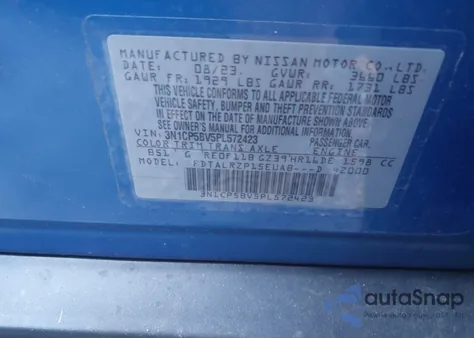 2023 Nissan Kicks S Xtronic Cvt from USA, damaged, VIN 3N1CP5BV5PL572423